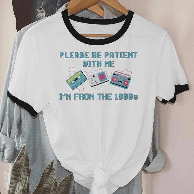 PLEASE BE PATIENT WITH ME I'M FROM THE 1900s 90s Meme Premium Tri-Blend Unisex Cotton Ringer T-Shirt