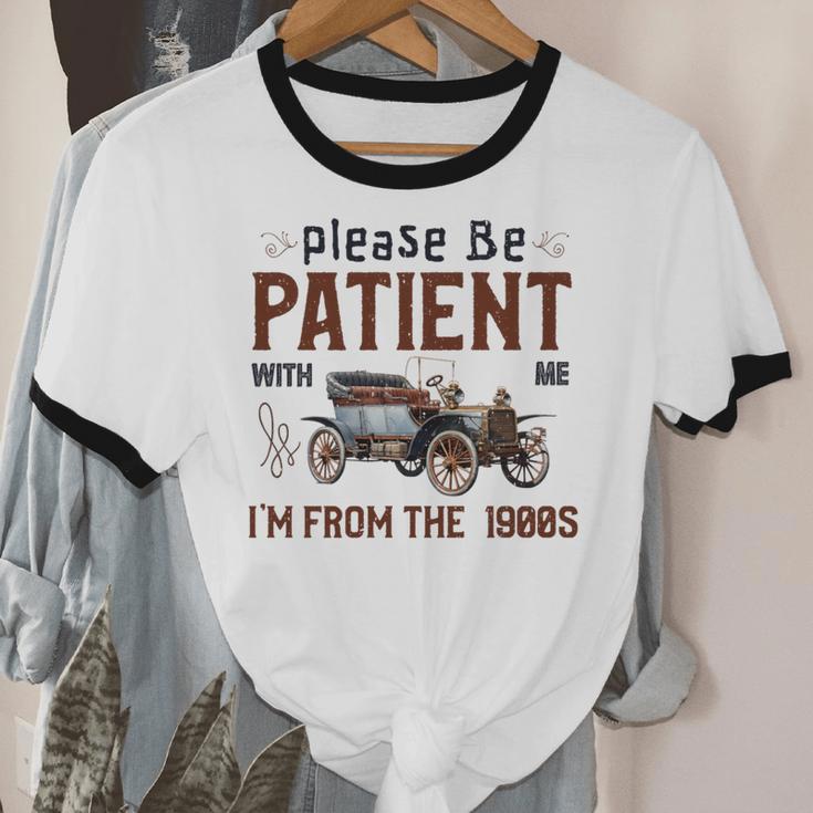 Please Be Patient I'm From The 1900s Antique Car Enthusiast Premium Tri-Blend Unisex Cotton Ringer T-Shirt