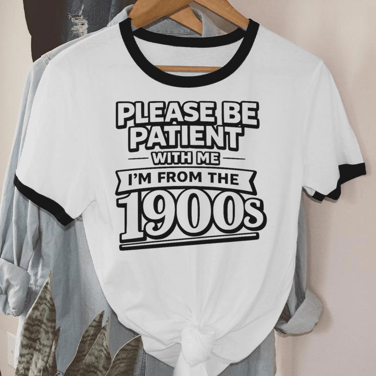 Please Be Patient I'm From The 1900s Boomer Gen-X Premium Tri-Blend Unisex Cotton Ringer T-Shirt