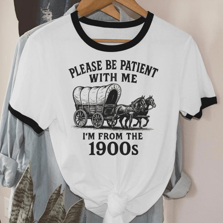 Please Be Patient With Me I'm From The 1900s Boomer Premium Tri-Blend Unisex Cotton Ringer T-Shirt
