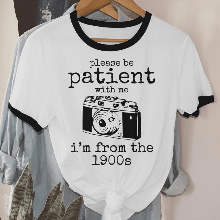 Please Be Patient With Me I'm From The 1900s Camera Unisex Cotton Ringer T-Shirt