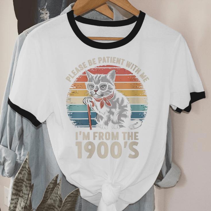 Please Be Patient With Me I'm From The 1900s Cat Unisex Cotton Ringer T-Shirt Please Be Patient With Me I'm From The 1900s Cat Unisex Cotton Ringer T-Shirt