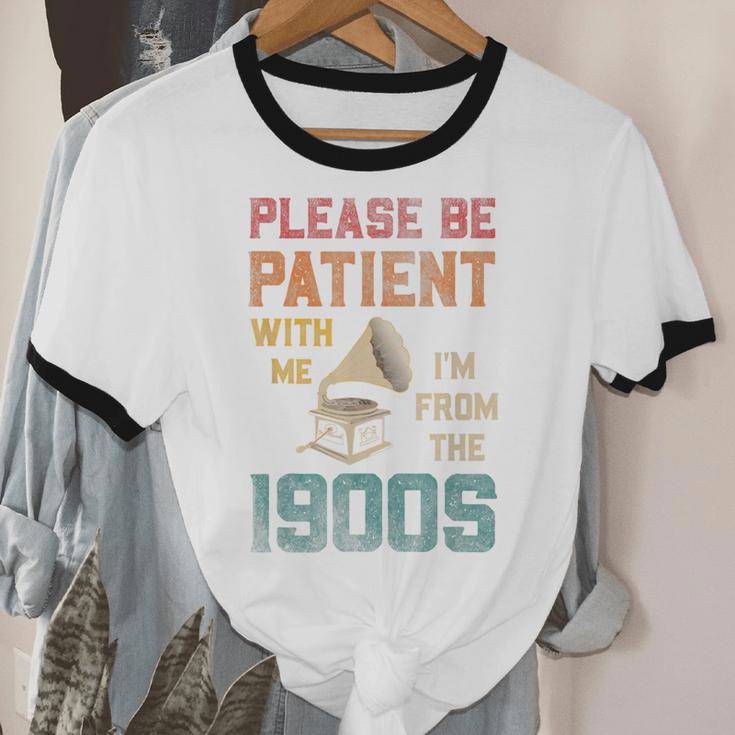 Please Be Patient With Me I'm From The 1900s Cool Gramophone Unisex Cotton Ringer T-Shirt Please Be Patient With Me I'm From The 1900s Cool Gramophone Unisex Cotton Ringer T-Shirt