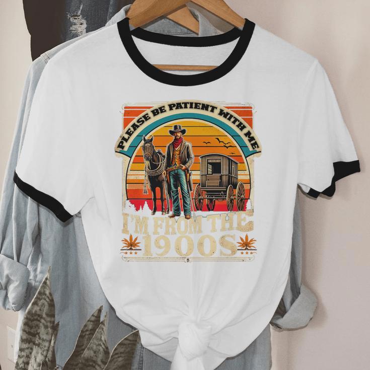 Please Be Patient With Me I'm From The 1900s Cowboy Premium Unisex Cotton Ringer T-Shirt Please Be Patient With Me I'm From The 1900s Cowboy Premium Unisex Cotton Ringer T-Shirt