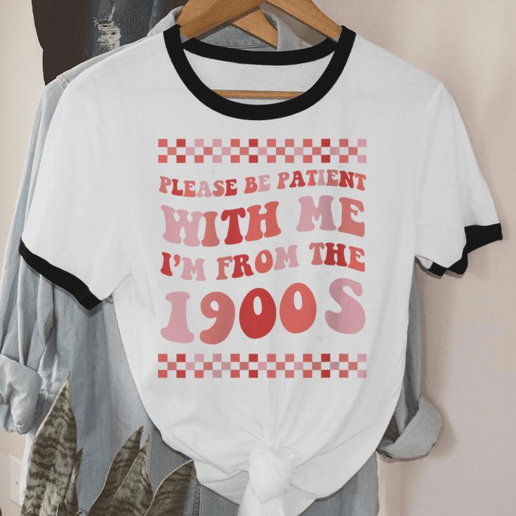 Please Be Patient With Me I'm From The 1900s Cute Boho Mom Unisex Cotton Ringer T-Shirt