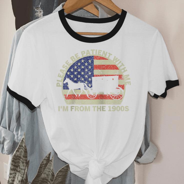 Please Be Patient With Me I'm From The 1900s Dad Vintage Raglan Baseball Tee Unisex Cotton Ringer T-Shirt