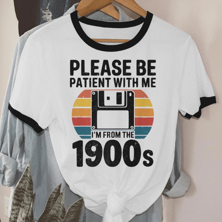 Please Be Patient With Me I'm From The 1900s Floppy Disk Premium Unisex Cotton Ringer T-Shirt
