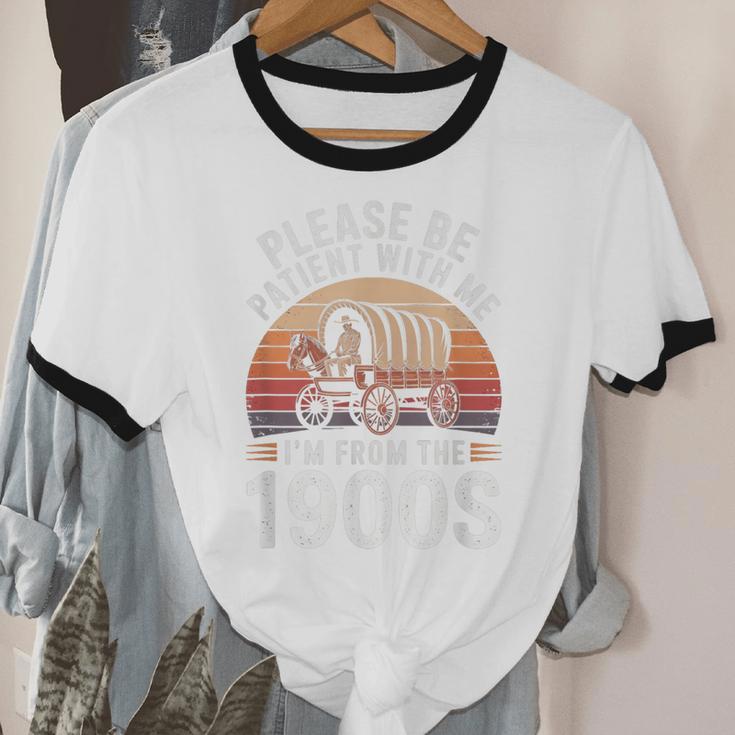 Please Be Patient With Me I'm From The 1900s Grandma Grandpa Unisex Cotton Ringer T-Shirt