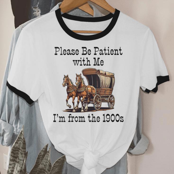 Please Be Patient With Me I'm From The 1900s Horse Wagon 90s Unisex Cotton Ringer T-Shirt Please Be Patient With Me I'm From The 1900s Horse Wagon 90s Unisex Cotton Ringer T-Shirt
