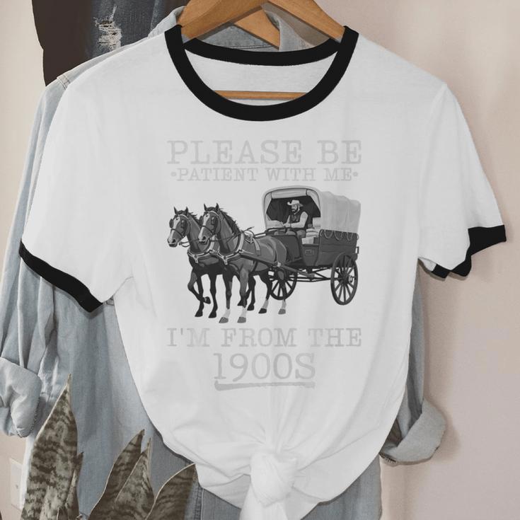 Please Be Patient With Me I'm From The 1900s Humorous Saying Premium Tri-Blend Unisex Cotton Ringer T-Shirt