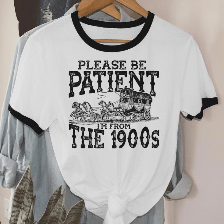 Please Be Patient With Me I'm From The 1900s Old Vintage Premium Unisex Cotton Ringer T-Shirt