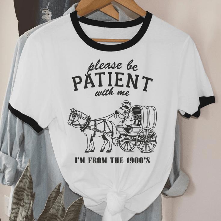Please Be Patient I'm From The 1900s Raccoon Lover Premium Unisex Cotton Ringer T-Shirt