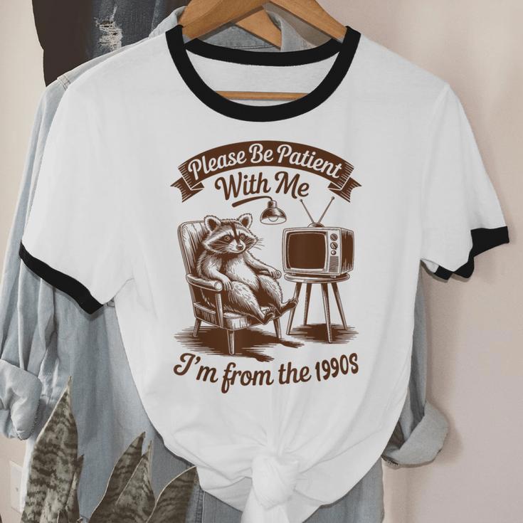 Please Be Patient With Me I'm From The 1900s Raccoon Vintage Unisex Cotton Ringer T-Shirt