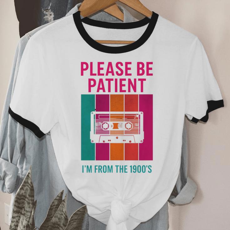 Please Be Patient I'm From The 1900s Retro Cassette Tape Premium Tri-Blend Unisex Cotton Ringer T-Shirt Please Be Patient I'm From The 1900s Retro Cassette Tape Premium Tri-Blend Unisex Cotton Ringer T-Shirt