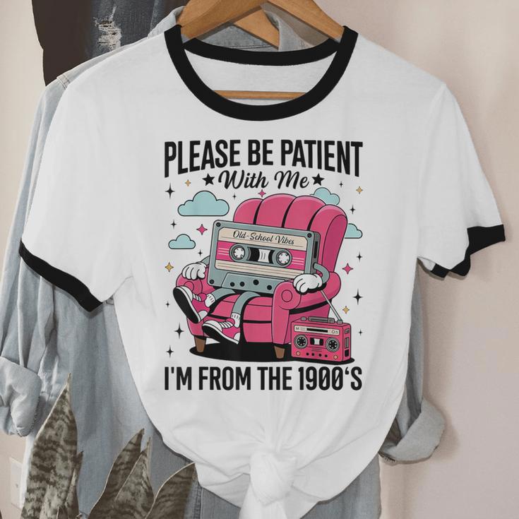 Please Be Patient I'm From The 1900s Retro Cassette Unisex Cotton Ringer T-Shirt Please Be Patient I'm From The 1900s Retro Cassette Unisex Cotton Ringer T-Shirt