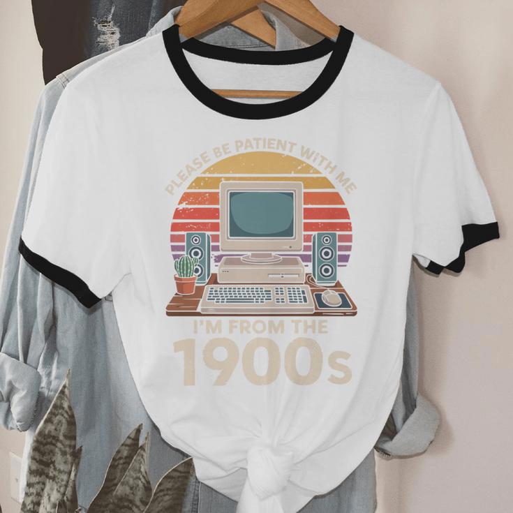Please Be Patient I'm From The 1900s Retro Computer Geek PC Premium Unisex Cotton Ringer T-Shirt Please Be Patient I'm From The 1900s Retro Computer Geek PC Premium Unisex Cotton Ringer T-Shirt