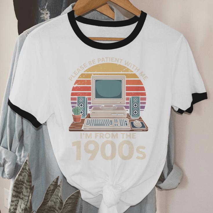 Please Be Patient I'm From The 1900s Retro Computer Geek PC Unisex Cotton Ringer T-Shirt