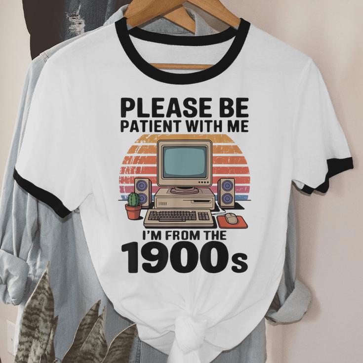 Please Be Patient I'm From The 1900s Retro Computer Geek Unisex Cotton Ringer T-Shirt