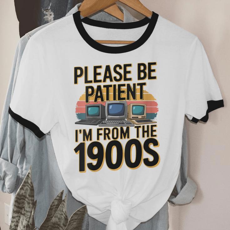Please Be Patient I'm From The 1900s Retro Computer Unisex Cotton Ringer T-Shirt Please Be Patient I'm From The 1900s Retro Computer Unisex Cotton Ringer T-Shirt