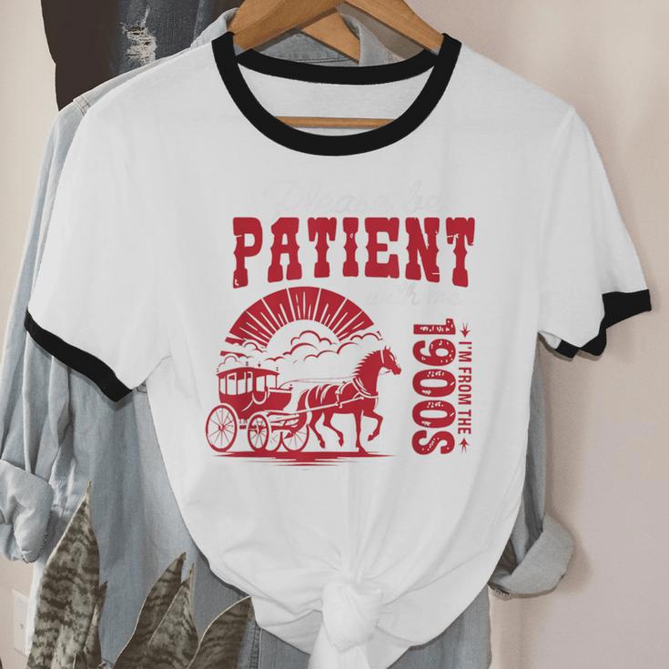 Please Be Patient I'm From The 1900s Retro Gen X Millenn Unisex Cotton Ringer T-Shirt Please Be Patient I'm From The 1900s Retro Gen X Millenn Unisex Cotton Ringer T-Shirt
