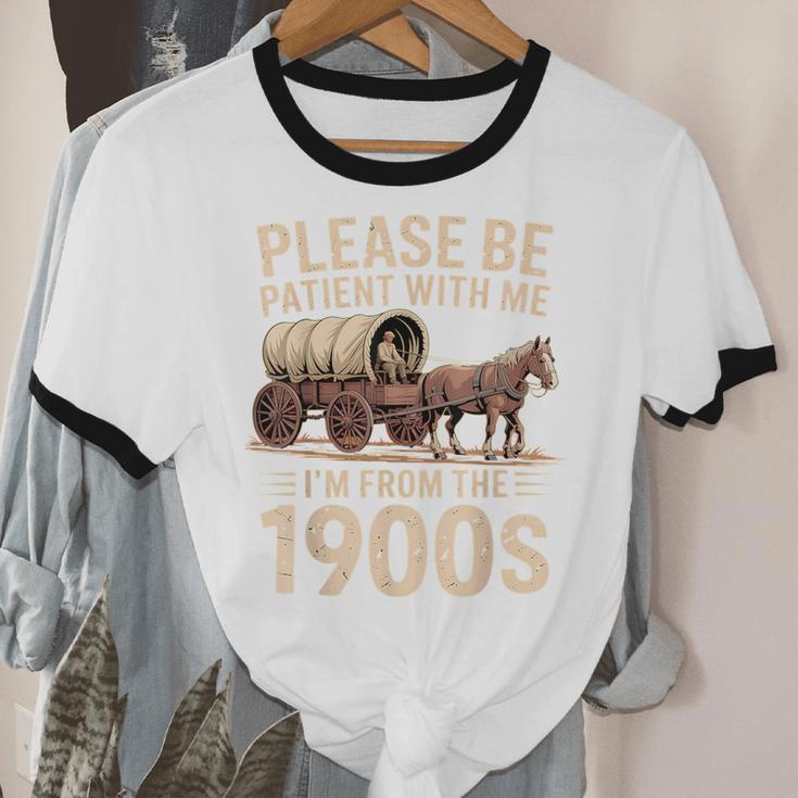 Please Be Patient With Me I'm From The 1900s Retro Humor Unisex Cotton Ringer T-Shirt Please Be Patient With Me I'm From The 1900s Retro Humor Unisex Cotton Ringer T-Shirt