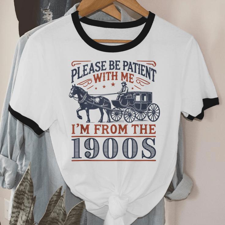Please Be Patient With Me I'm From The 1900s Retro Nostalgic Unisex Cotton Ringer T-Shirt