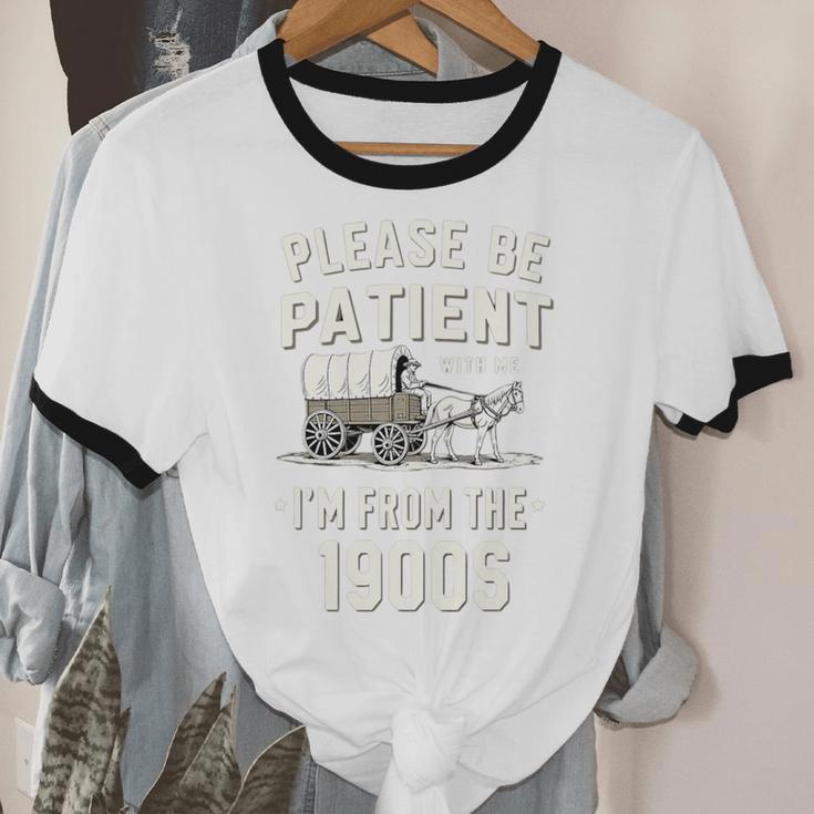 Please Be Patient I'm From The 1900s Retro Premium Tri-Blend Unisex Cotton Ringer T-Shirt