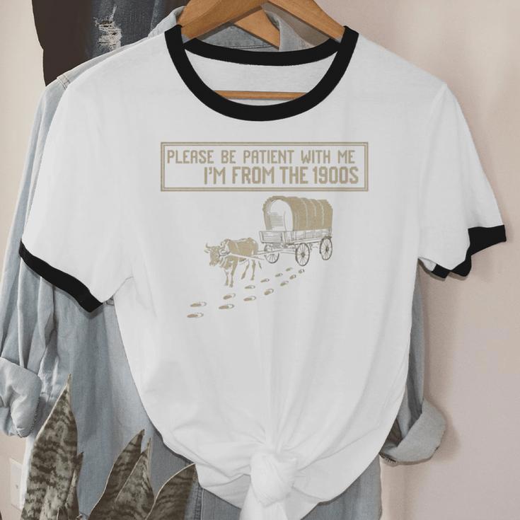 Please Be Patient With Me I'm From The 1900s Retro Tee Unisex Cotton Ringer T-Shirt
