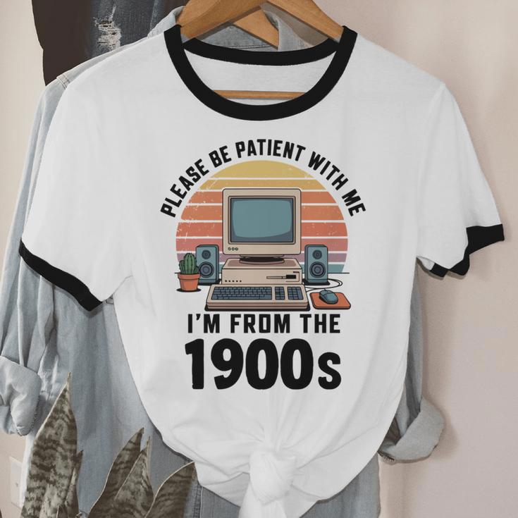 Please Be Patient I'm From The 1900s Retro Vintage Computer Unisex Cotton Ringer T-Shirt Please Be Patient I'm From The 1900s Retro Vintage Computer Unisex Cotton Ringer T-Shirt