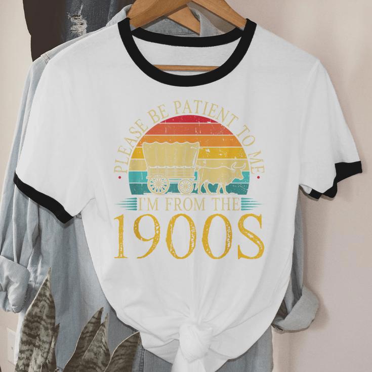Please Be Patient To Me I'm From The 1900s Retro Vintage Unisex Cotton Ringer T-Shirt