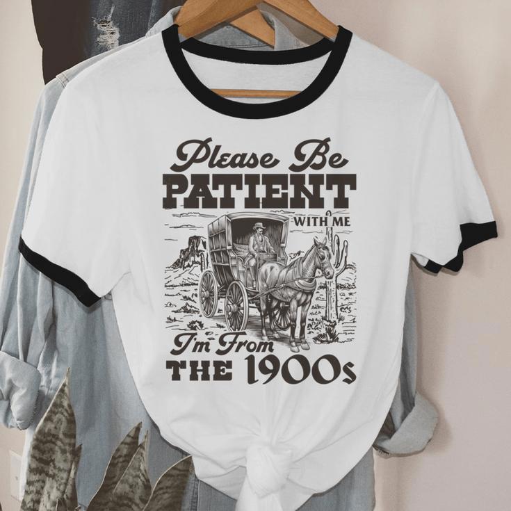 Please Be Patient I'm From The 1900s Retro Vintage Theme Unisex Cotton Ringer T-Shirt Please Be Patient I'm From The 1900s Retro Vintage Theme Unisex Cotton Ringer T-Shirt