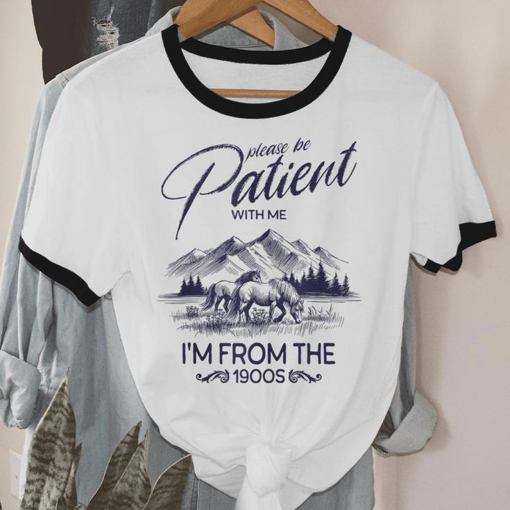Please Be Patient With Me I'm From The 1900s Rustic Western Unisex Cotton Ringer T-Shirt