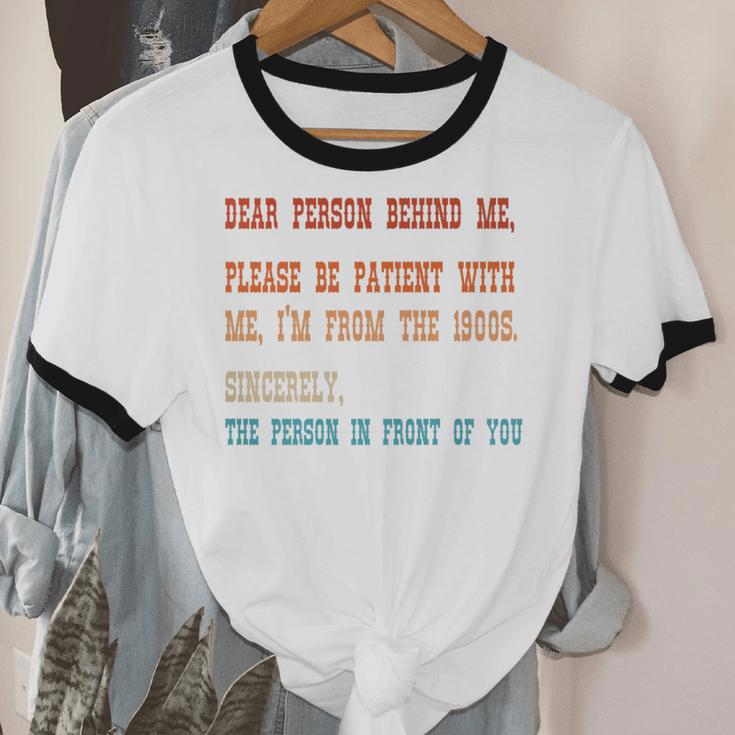 Please Be Patient With Me I'm From The 1900s Sarcastic Premium Unisex Cotton Ringer T-Shirt