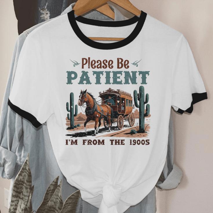Please Be Patient I'm From The 1900s Stagecoach Western Vint Premium Tri-Blend Unisex Cotton Ringer T-Shirt Please Be Patient I'm From The 1900s Stagecoach Western Vint Premium Tri-Blend Unisex Cotton Ringer T-Shirt
