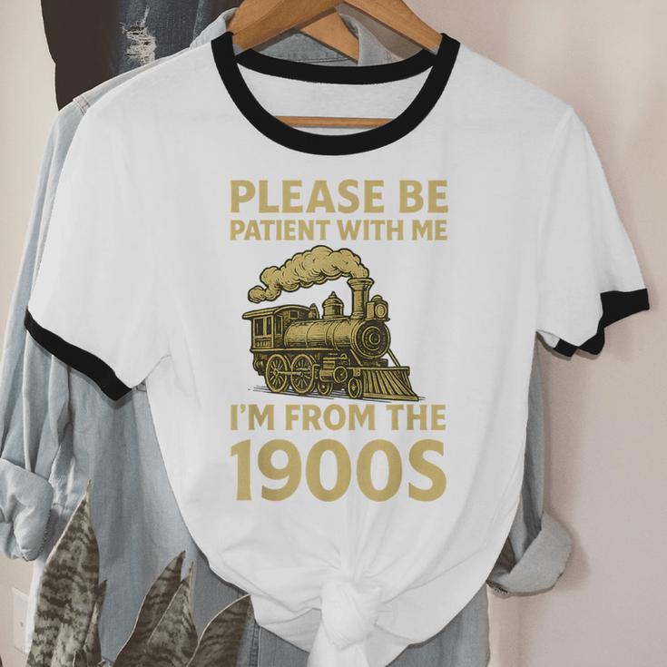 Please Be Patient With Me I'm From The 1900s Steam Train Unisex Cotton Ringer T-Shirt Please Be Patient With Me I'm From The 1900s Steam Train Unisex Cotton Ringer T-Shirt