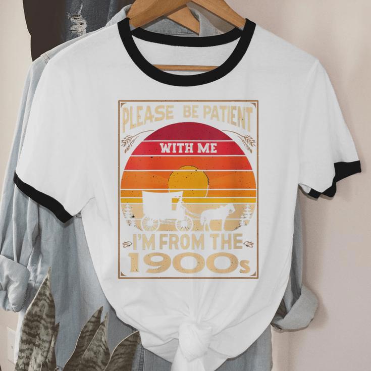 Please Be Patient I'm From The 1900s Sunset Vintage Wagon Unisex Cotton Ringer T-Shirt Please Be Patient I'm From The 1900s Sunset Vintage Wagon Unisex Cotton Ringer T-Shirt