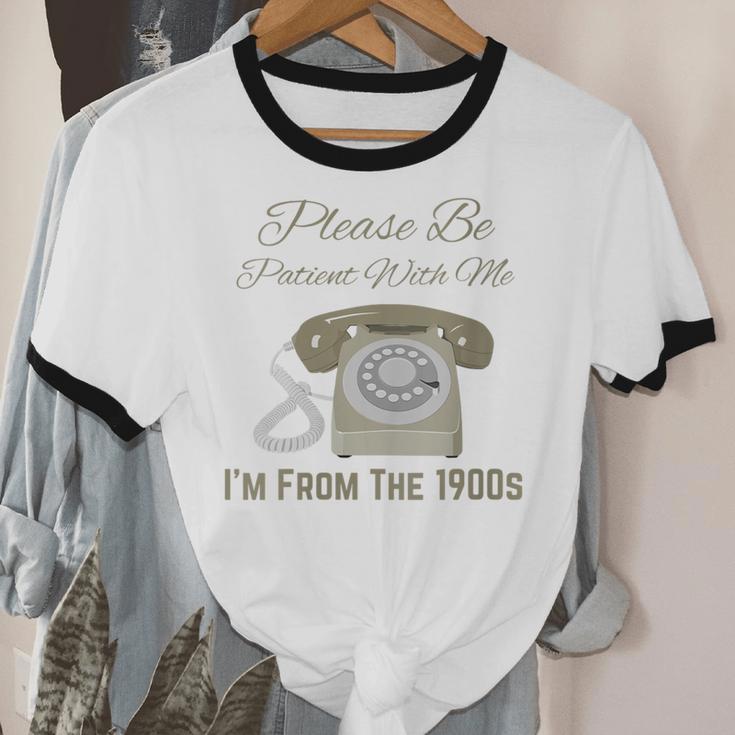 Please Be Patient With Me I'm From The 1900s Telephone Unisex Cotton Ringer T-Shirt