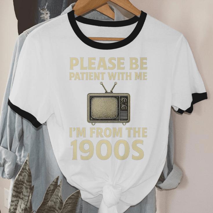 Please Be Patient With Me I'm From The 1900s Television Set Premium Unisex Cotton Ringer T-Shirt