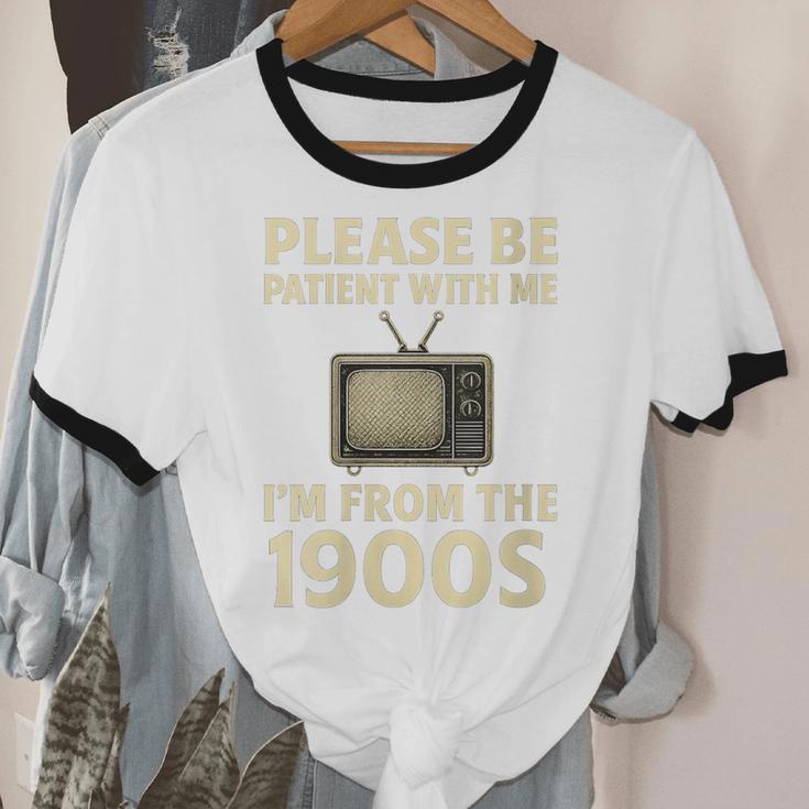 Please Be Patient With Me I'm From The 1900s Television Set Unisex Cotton Ringer T-Shirt
