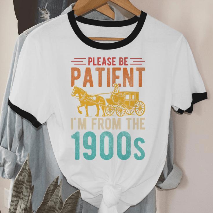 PLEASE BE PATIENT I'M FROM THE 1900s Vintage 1900s 90s Premium Unisex Cotton Ringer T-Shirt PLEASE BE PATIENT I'M FROM THE 1900s Vintage 1900s 90s Premium Unisex Cotton Ringer T-Shirt