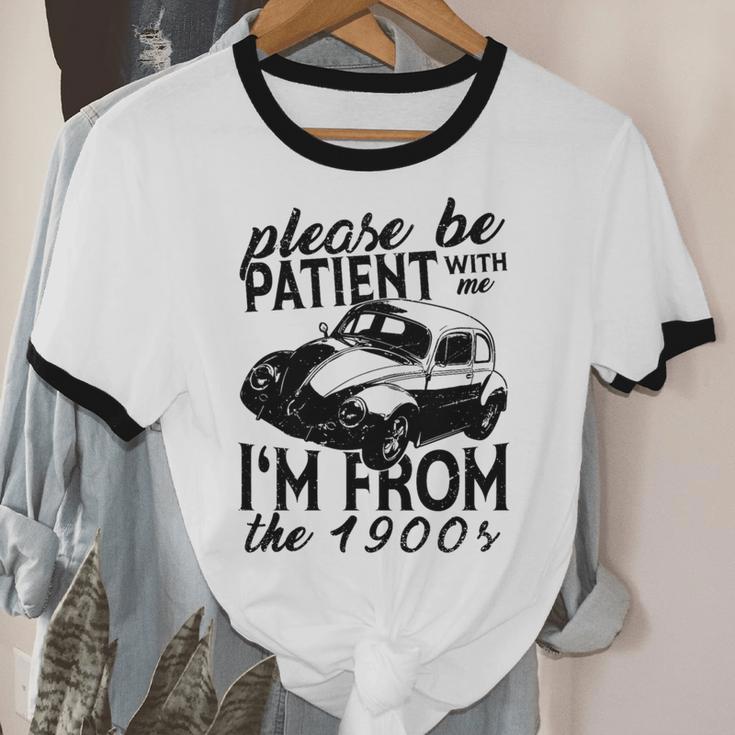 Please Be Patient With Me I'm From The 1900s Vintage Classic Premium Tri-Blend Unisex Cotton Ringer T-Shirt