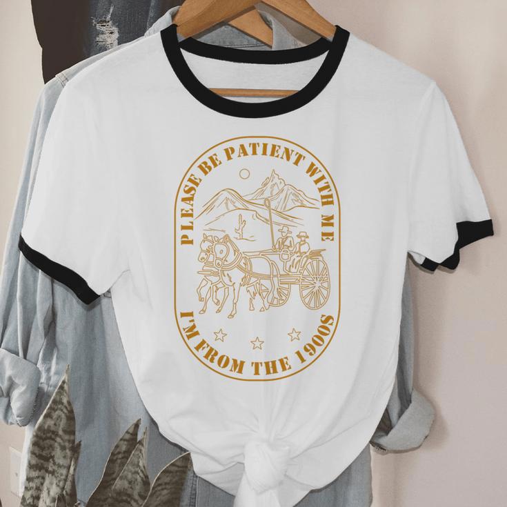 Please Be Patient I'm From The 1900s Vintage Country Gag Tee Premium Tri-Blend Unisex Cotton Ringer T-Shirt