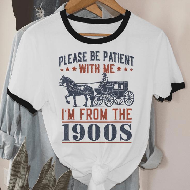 Please Be Patient I'm From The 1900s Vintage Dad Unisex Cotton Ringer T-Shirt