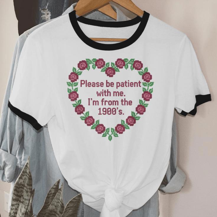 Please Be Patient With Me I'm From The 1900S Vintage Floral Unisex Cotton Ringer T-Shirt Please Be Patient With Me I'm From The 1900S Vintage Floral Unisex Cotton Ringer T-Shirt