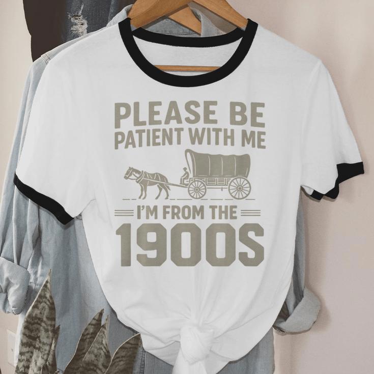 Please Be Patient I'm From The 1900s Vintage Over The Hill Premium Tri-Blend Unisex Cotton Ringer T-Shirt