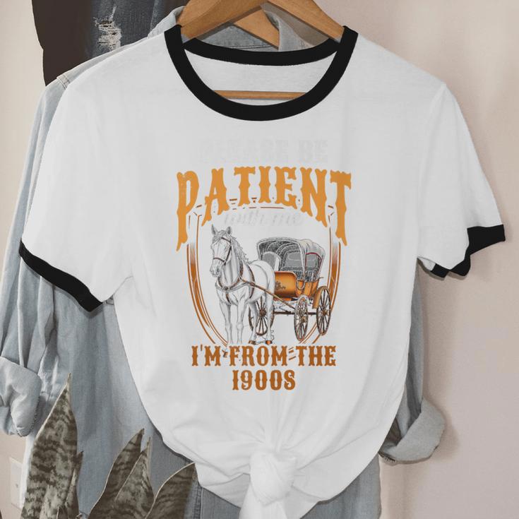 Please Be Patient With Me I'm From The 1900s Vintage Lover Premium Unisex Cotton Ringer T-Shirt