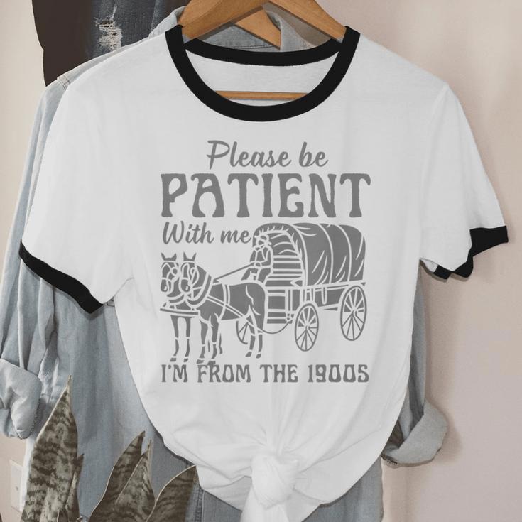 Please Be Patient With Me I'm From The 1900s Vintage 1900s Premium Tri-Blend Unisex Cotton Ringer T-Shirt