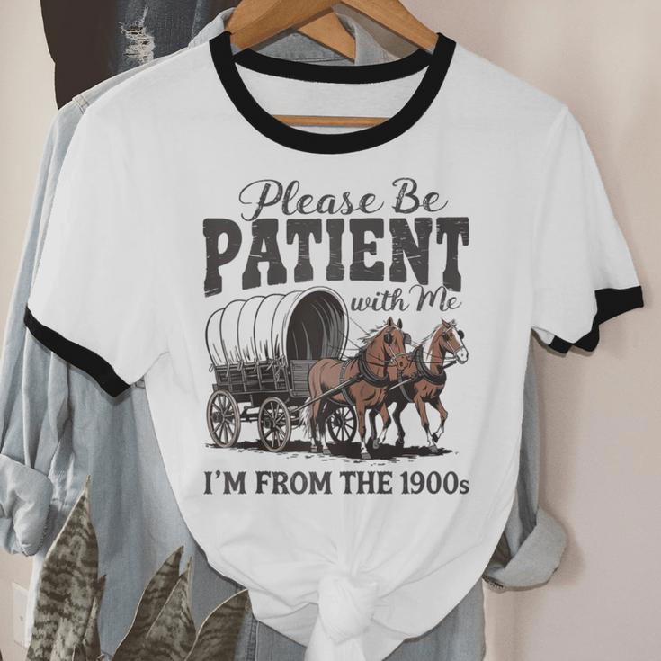 Please Be Patient With Me I'm From The 1900s Vintage Raglan Baseball Tee Unisex Cotton Ringer T-Shirt