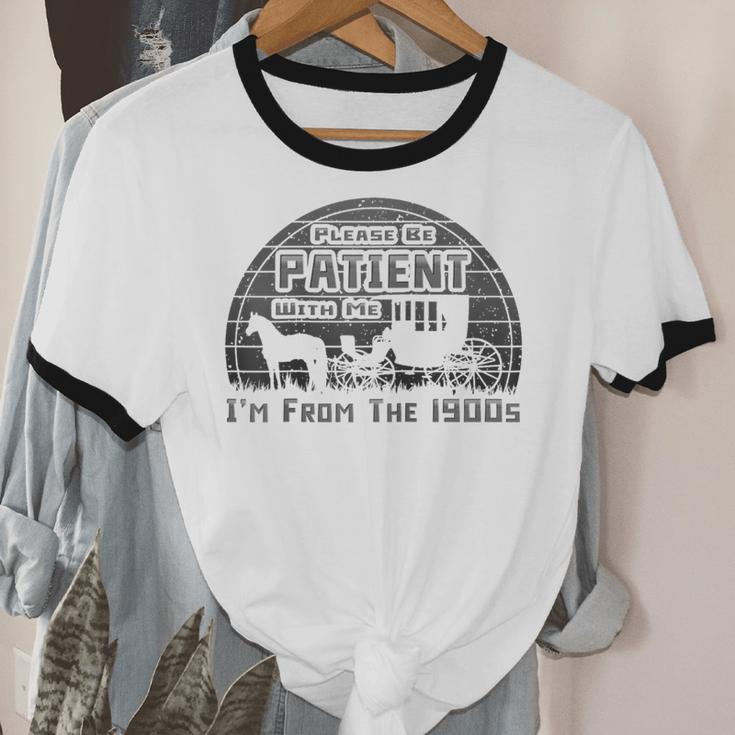 Please Be Patient With Me I'm From The 1900s Vintage Retro Raglan Baseball Tee Unisex Cotton Ringer T-Shirt