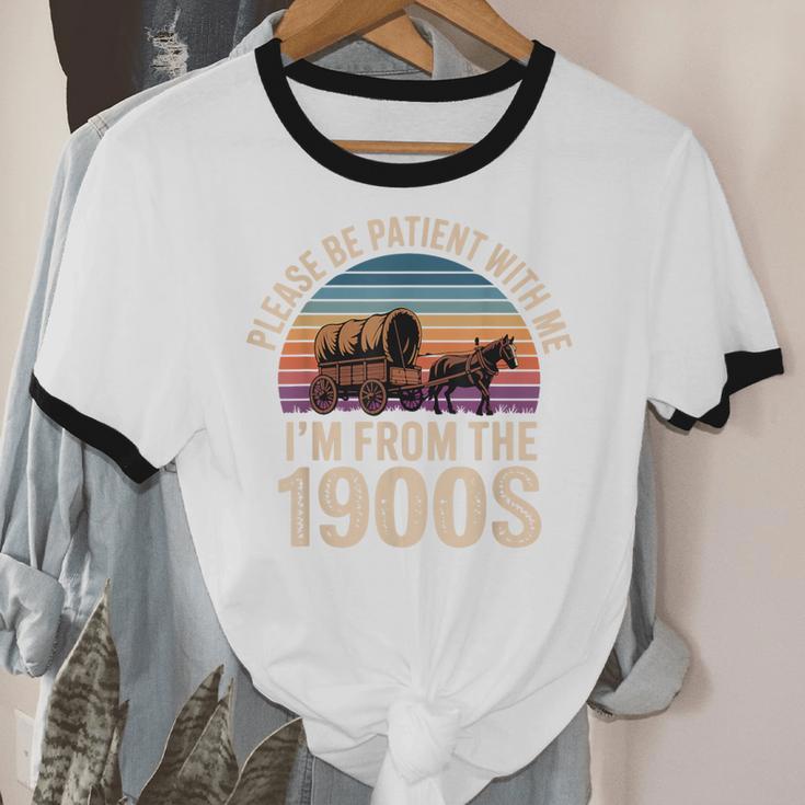 Please Be Patient With My I'm From The 1900s Vintage Unisex Cotton Ringer T-Shirt